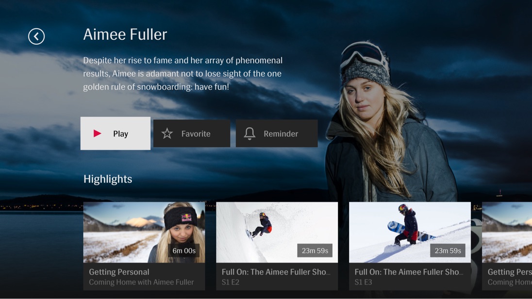 TV screenshot of Red Bull TV